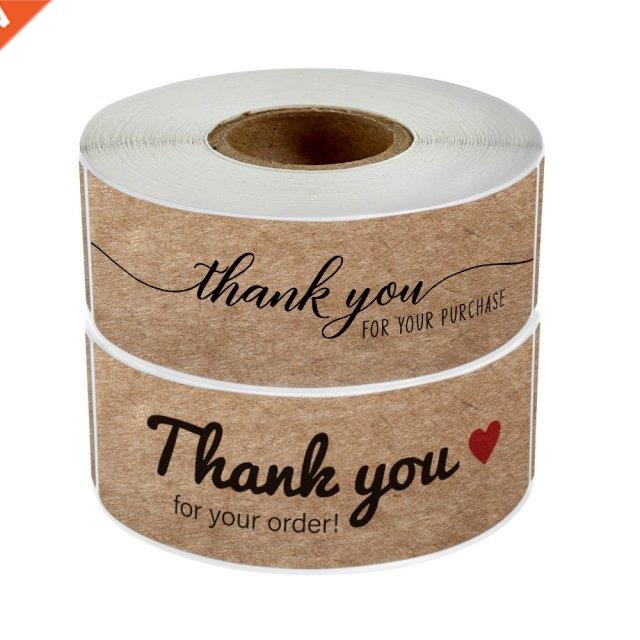 120 Pcs Thank You For Your Order Stickers 3x1 Inch Rectangle