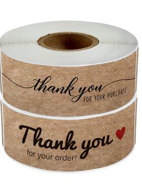 120 Pcs Thank You For Your Order Stickers 3x1 Inch Rectangle