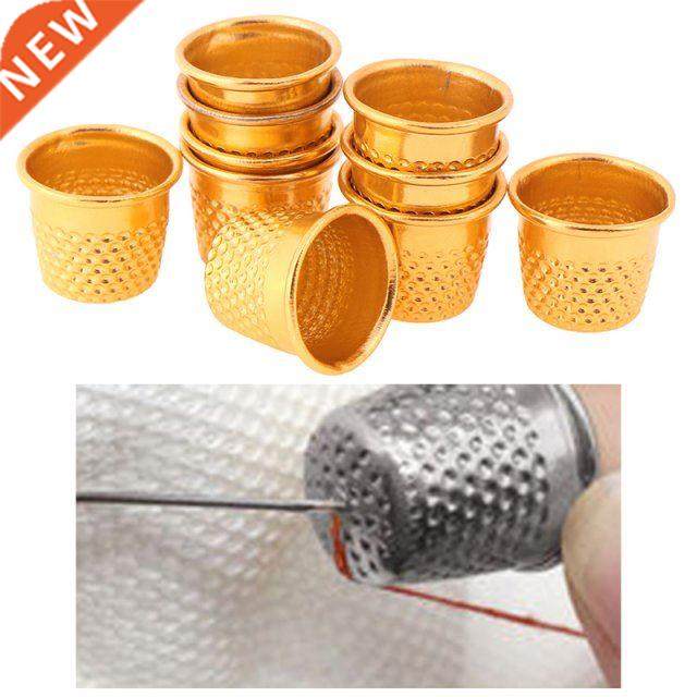 10pcs Gold Color Sewing Thimbles Metal Finger Protector Tool