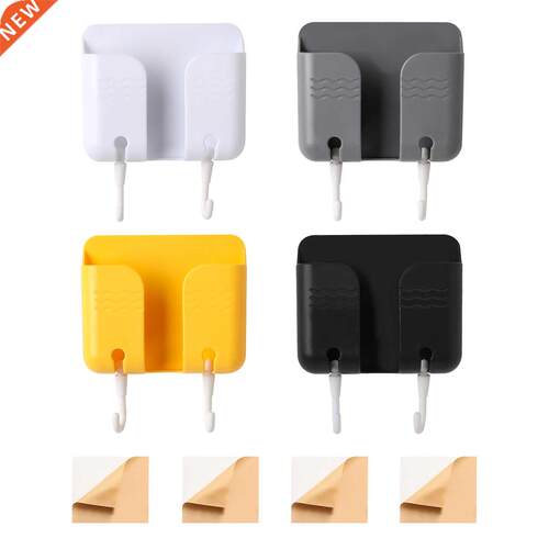 4pcs ABS With Hooks Self Adhesive Phone Holder Wall Mounted
