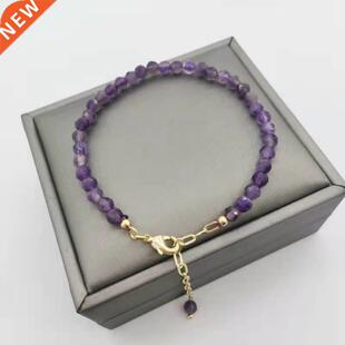 Faceted Amethyst Bracelet Genuine Gemstone cate Adjustable 1