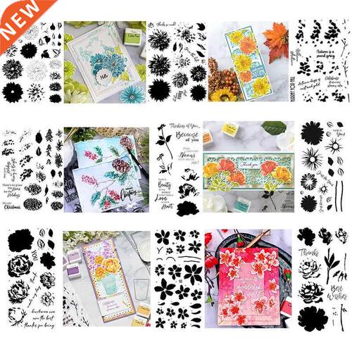 Layered Florals Peony Daisies Blooming Vine Rose Leaves Cle