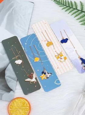 1Pc Bookarks Roantic Alloy Chain Pendant Bookark arker o