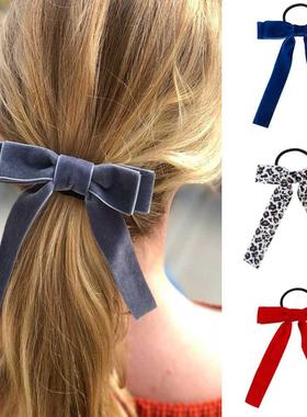 Korean Girl Hair Rope Velvet Scrunchie Leopd Elastic Hair
