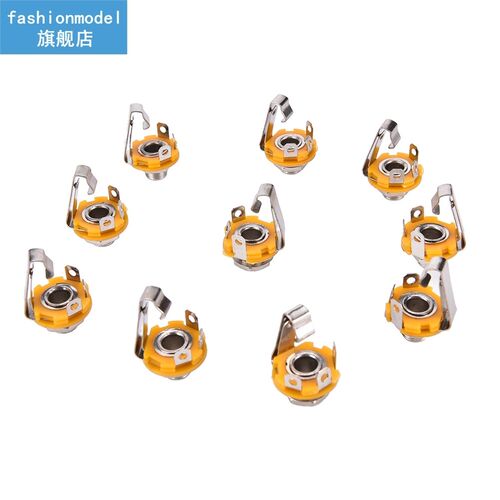 10 Pcs Wholesale Nickel 6.35mm 1/4 Inch Mono TS Panel Chass