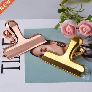 Pretty Binder Clamp Luxurious Rose Gold Metal Clip Paper Bil
