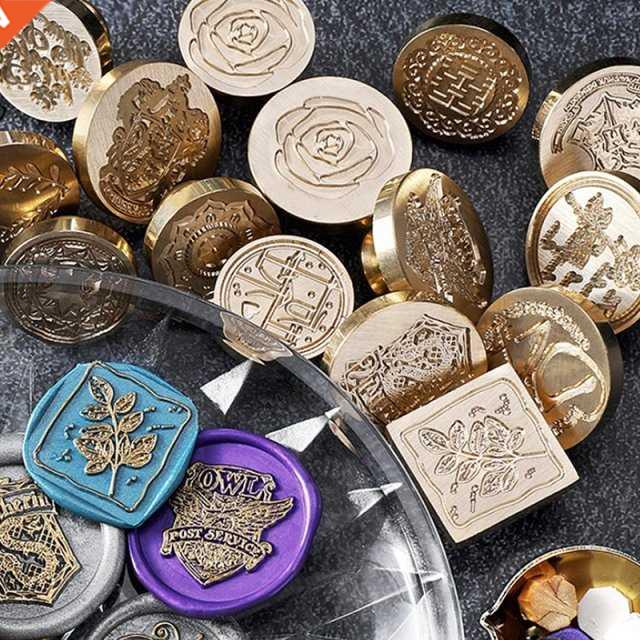 1Pcs Stamps Head Seal Wax Seal Stamp Retro Metal Plant Seal