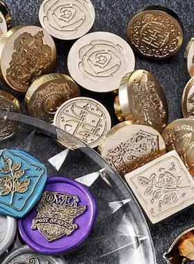 1Pcs Stamps Head Seal Wax Seal Stamp Retro Metal Plant Seal