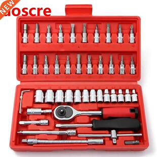 Car Repair Tool 46 PCS 1/4-Inch Socket Set Car Repair Tool R