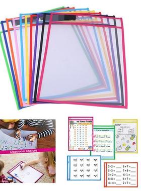 1pc Reusable Dry Erasable Pockets Transparent Write And Wipe