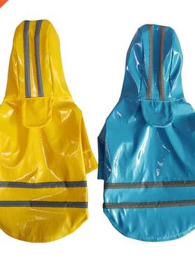 Pet Dog Raincoat Waterproof Dog Clothes PU Reflective Dog Ho