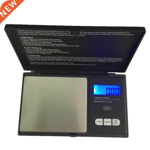 Precision100g 0.01g Mini Pocket Kitchen Scale Notebook Shape