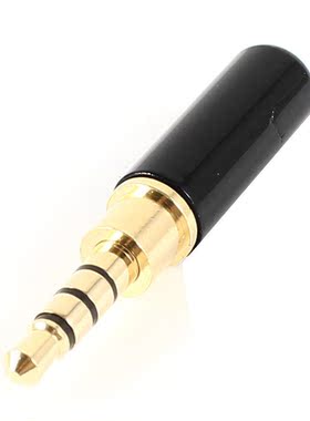 3.5mm 4 Pole Male Plug Solder Connector Gold Black for 4mm C