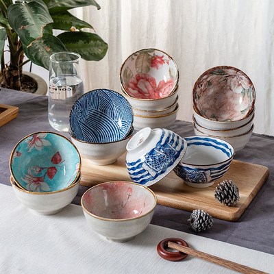 2/4/6pcs Japanese 4.5 inch rice bowl creative household