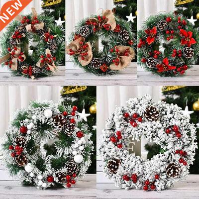 2021 New Christms Wreth rtificil Pinecone Red Berries G
