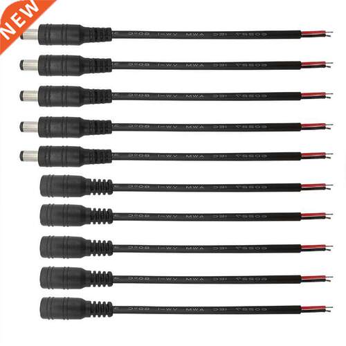 10Pcs 5.5x2.1mm DC Power Male & Female Jack Pigtail Wire