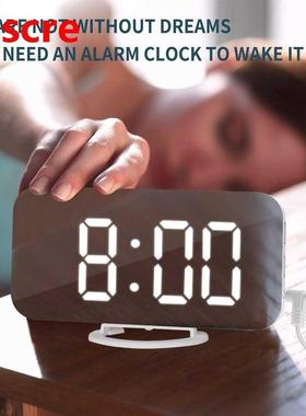 LED Alm Clock Dual USB Output Snooze Mirror Clock Digital