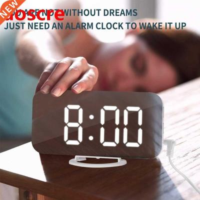 LED Alm Clock Dual USB Output Snooze Mirror Clock Digital