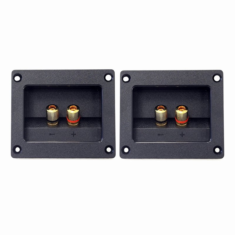 2pcs DIY Home Car Stereo 2-way Speaker Box Terminal Round Sq