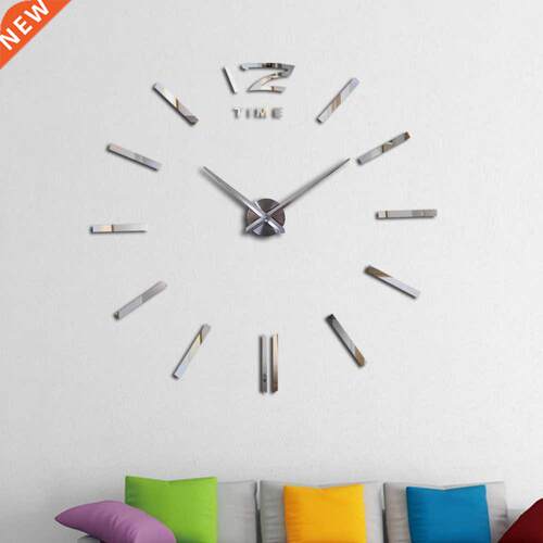 Fashion design Diy acrylic mirror large wall clock quartz wa
