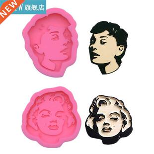 Women Men Head Avatar Keychain Epoxy Resin Mold Earrings Pen