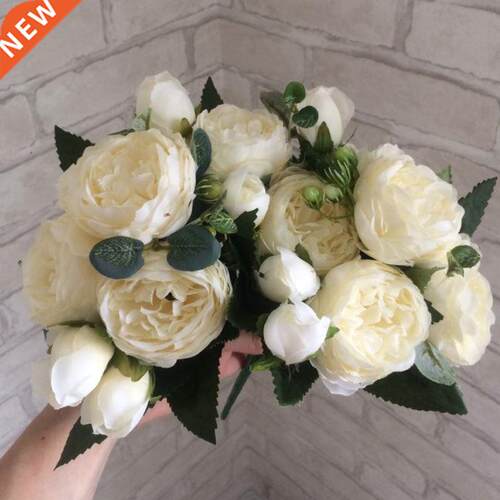 5 Big Heads/Bouquet Peonies tificial Flowers Silk Peonies