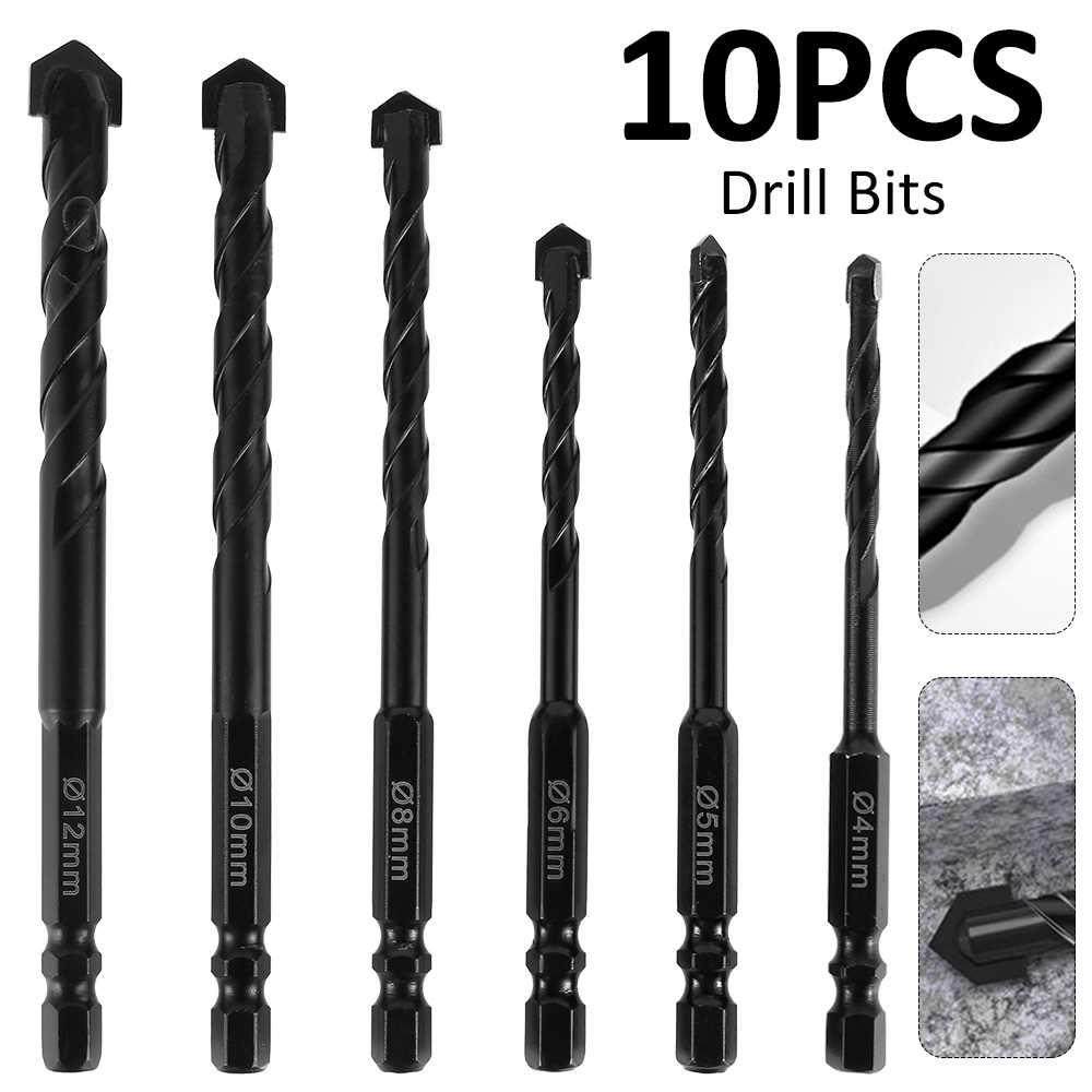 10Pcs Hex Shank Drill it 4/5/6/8/10/12mm Reing Drill Ceme