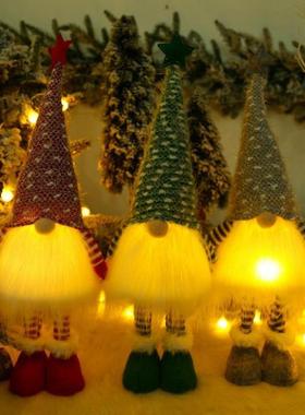 Christmas LED Gnome Ornaments Faceless Plush Doll Xmas Decor