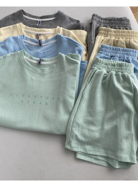 Shorts Sets Summer Cotton Sets Women Casual Two Pieces Short