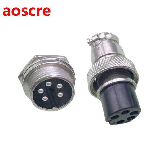 5 PIN 16mm GX16-5 Screw Aviation Connector Plug The Aviation