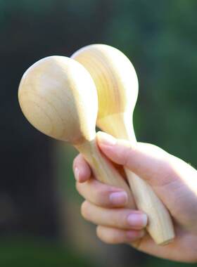 2pcs Baby Toys Wood Sand Hammer Wooden Maraca Rattles Kids M