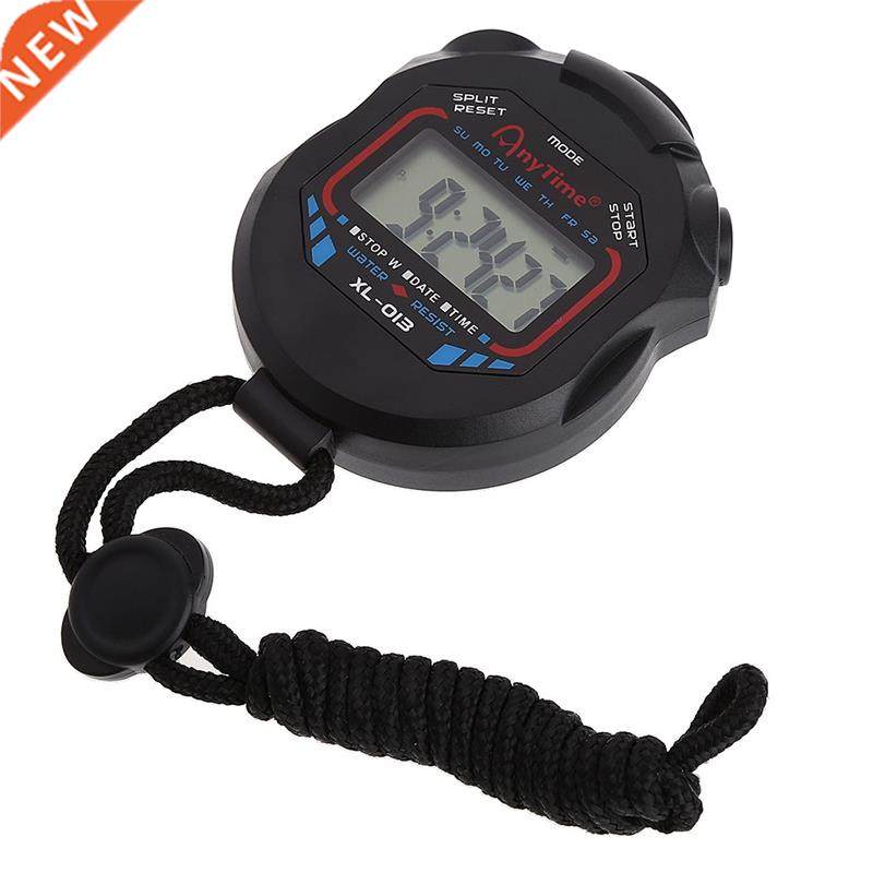 Classic LCD Chronograph Sports Stopwatch Timer w/string