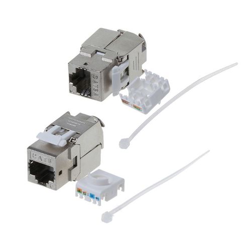 1Pc RJ45 Keystone Cat6/Cat6A Shielded FTP Zinc Alloy Module