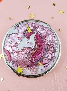 Mini Unicorn Makeup Mirror Compact Pocket Mirror Portable Do