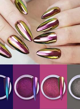 4pcs/Set Chameleon Effect Nail Glitter Powder Mirror Metalli