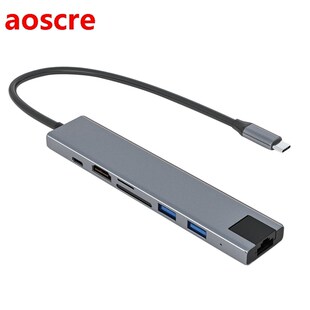 USB C Hub Adapter 7 in 1 Type C Hub with 4K@30Hz HDMI-Compat