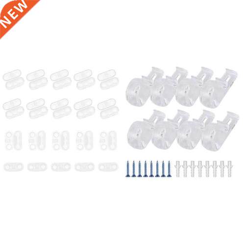 8 Pcs Curtain Clear P Clips Hook & 100 Pcs Clear Plastic