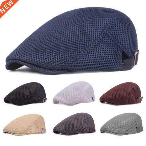 Unisex Casual Beret Hat Flat Cap Breathable Mesh Cap Newsboy