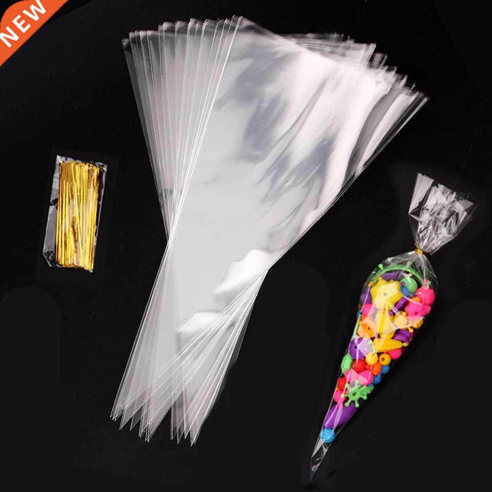 20/50pcs Rabbit Gift Bags Cones Transprant Plastic Bag Carro