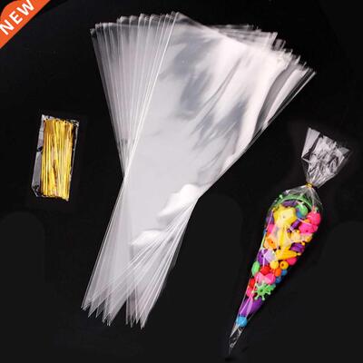 20/50pcs Rabbit Gift Bags Cones Transprant Plastic Bag Carro