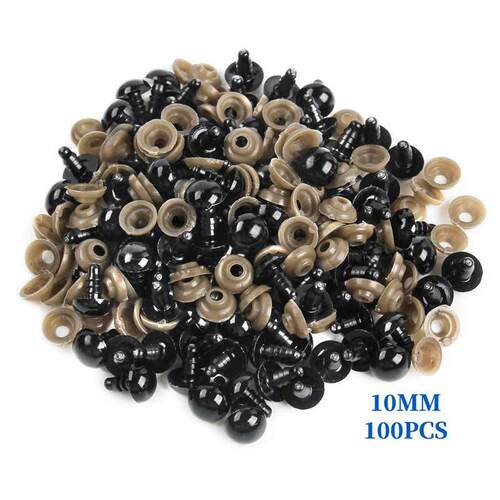 100pcs Doll Accessories Black Plastic Crafts Safety Eyes Ami