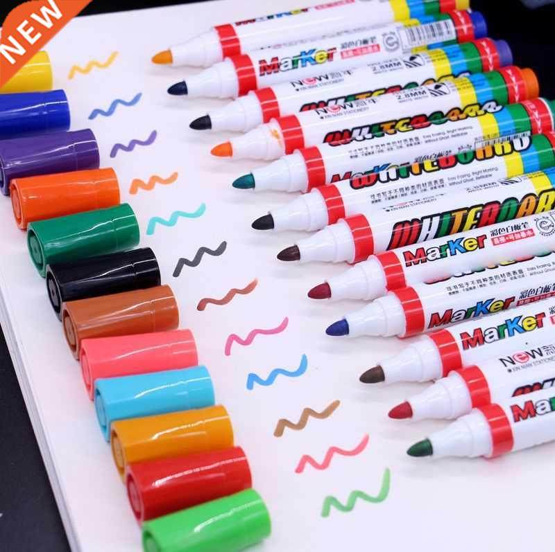free shipping 12 colors/pack refillable whiteboard marker dr