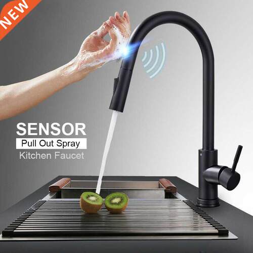 Smart Touch Sensor Kitchen Faucet Brushed Gold Pull Out Sens