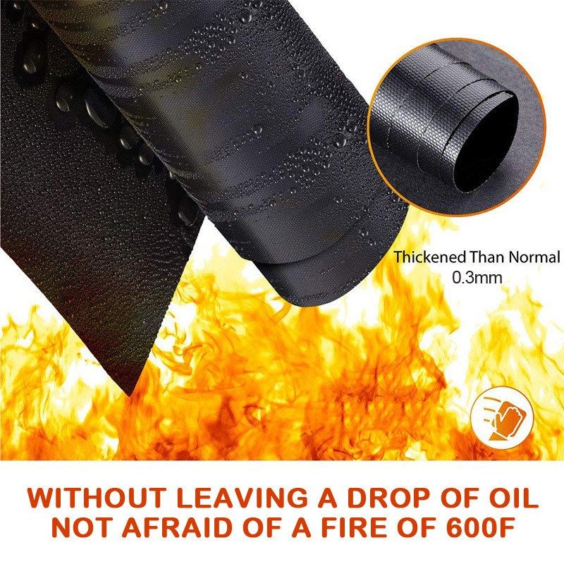 1/4pcs High Temperature Resistant Barbecue Mat Can Be Cut No