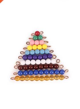 Montessori Math Bead Toys 10 Pcs Golden Beads Bars & Col