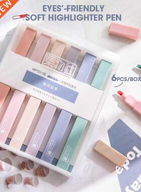 Andstal 6pcs/Lot Morandi Highlighter Pen Set 24 Colors Paste