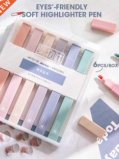 Andstal 6pcs/Lot Morandi Highlighter Pen Set 24 Colors Paste