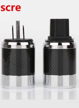 2020 Power Plug Carbon Fber Rhodum Plated Schuko US AC Pow