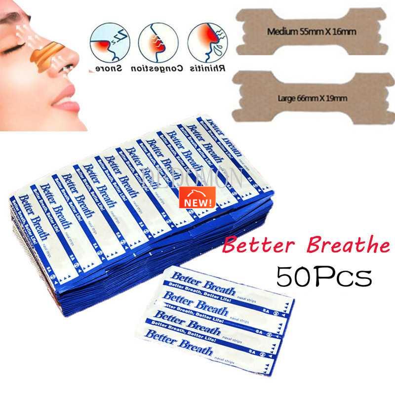 50 pcs breathe nasal strips right way stop snoring anti snor