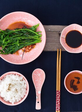 Japanese style 6pcs rice bowl flavor plate chopsticks dish